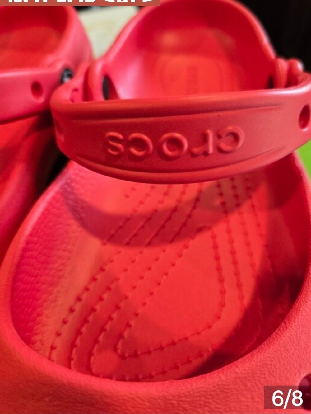 NWT! CROCS Classic Mary Janes In Cherry Red. Size 8 - Picture 6 of 7
